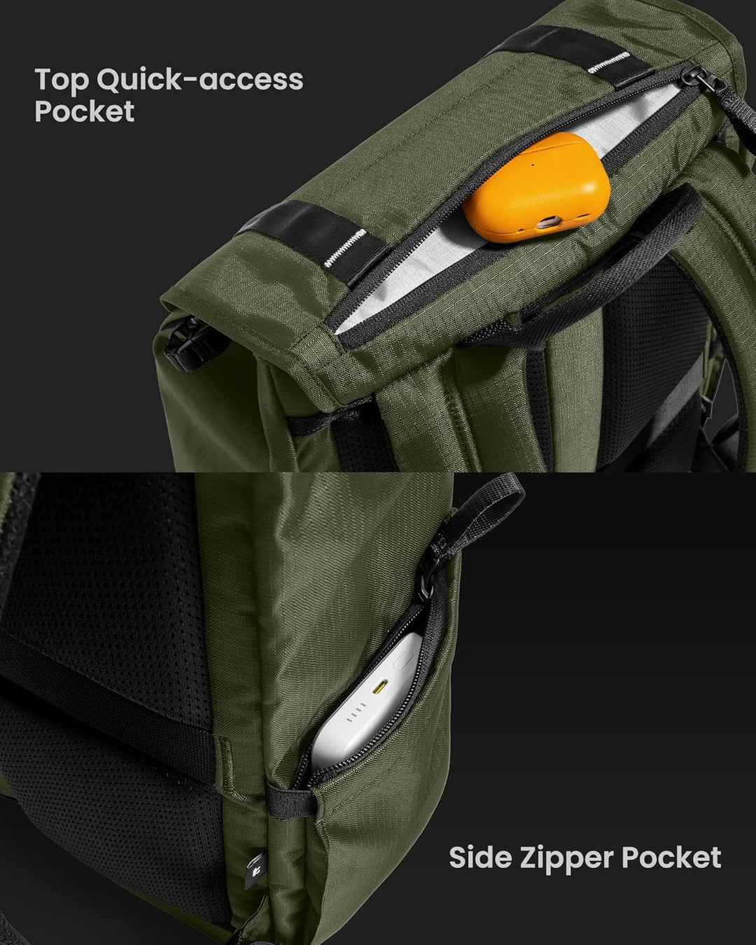 tomtoc Mochila para laptop con solapa, ligera, resistente al agua,...