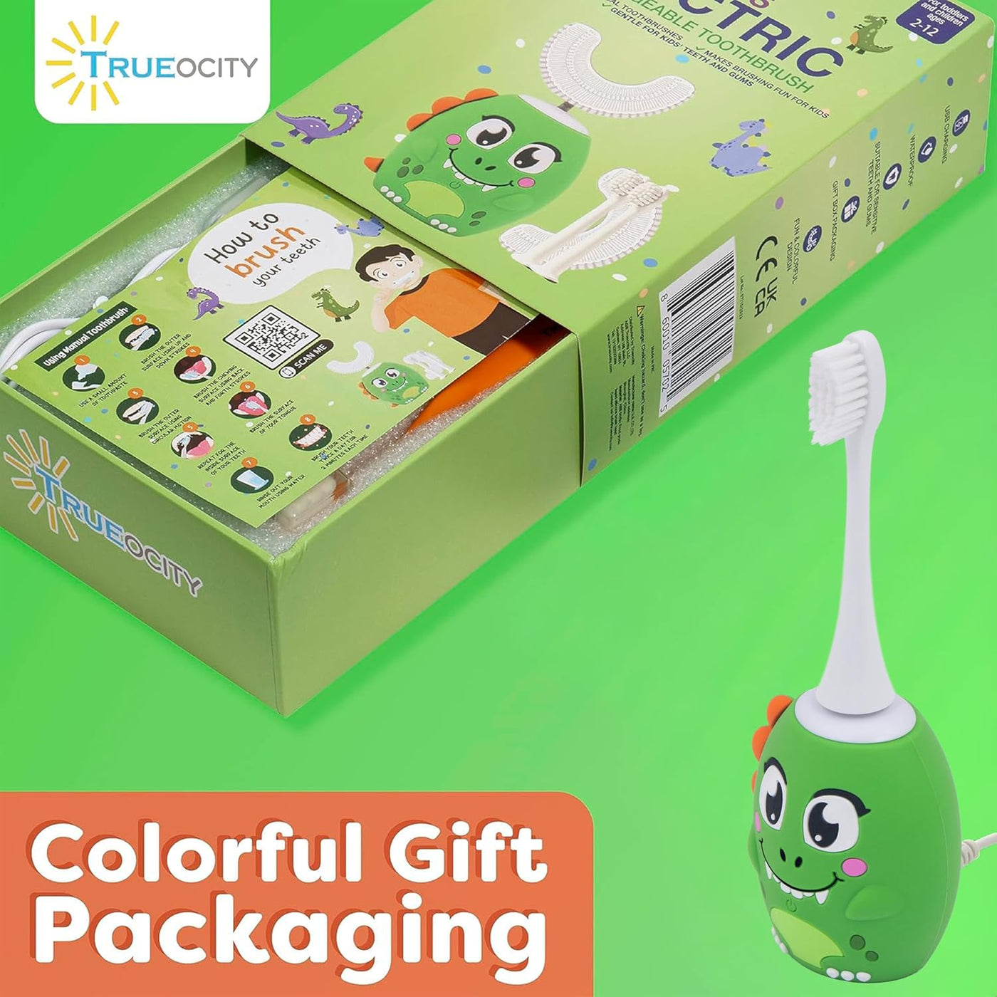 Trueocity Cepillo de Dientes Eléctrico Automático en Forma de U par...