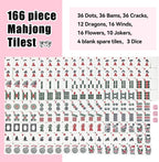 American Mahjong - Juego de azulejos Mahjong, 166 azulejos rosados
