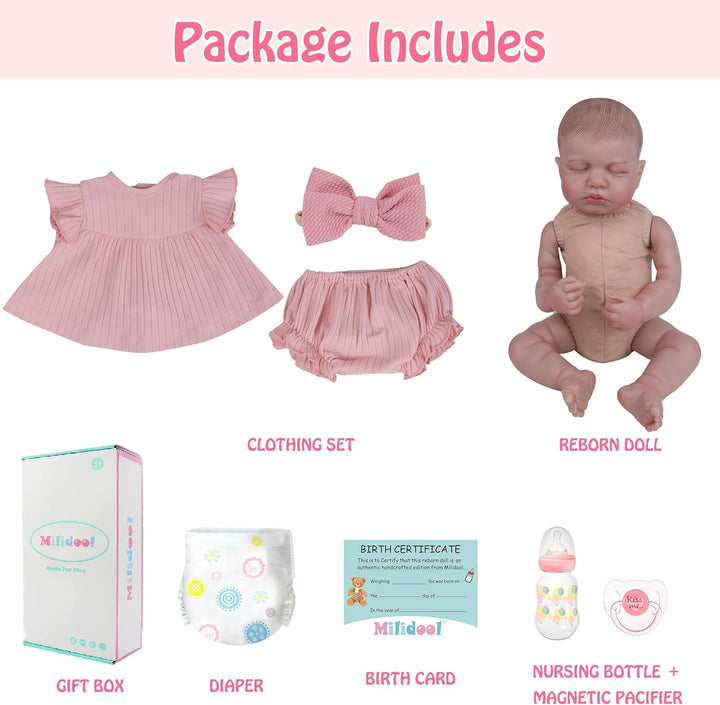 Milidool Muñecas de bebé Reborn \u2013 Muñeca realista de vinilo su...