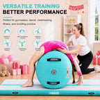 AWSUM Colchoneta de Gimnasia de 10 pies/13 pies con Rodillo de Aire Barril de Volteretas Entrenador de Salto Mortal hacia Atrás y Flexión hacia Atrás para Equipo de Trampolín de Gimnasia Inflable y