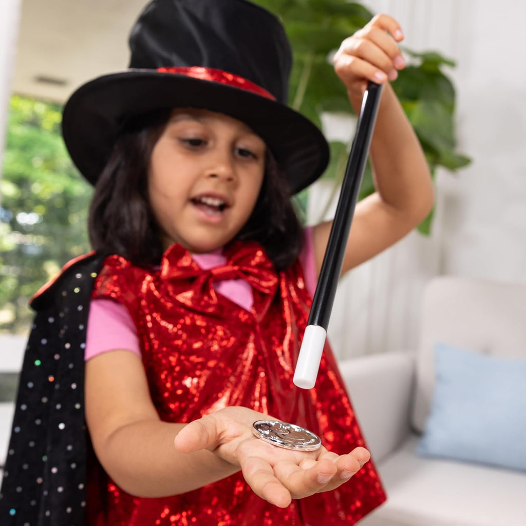 Melissa & Doug Disfraz de Mago para Juego de Roles - Incluye Sombrero, Capa, Varita, Trucos de Magia