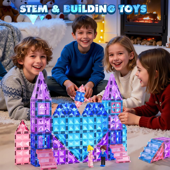 Azulejos magnéticos 102 piezas con 2 escaleras 2 muñecas