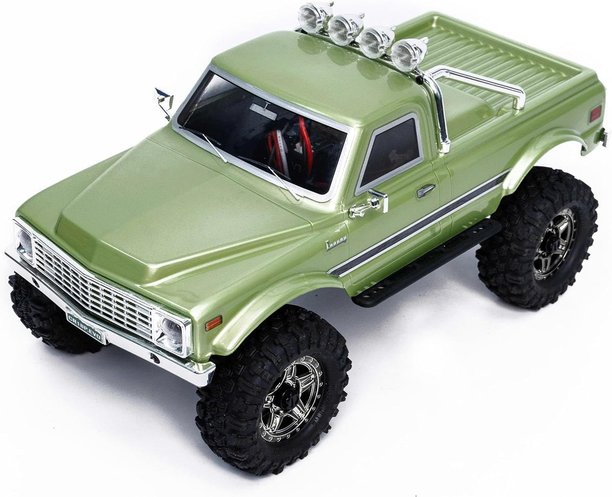 HOBBYPLUS CR18P EVO 2 Rock RC Crawler - Mini rastreador RC escala 1/18 con transmisión de dos velocidades, engranajes totalmente metálicos, plataforma EVO evolucionada, listo para funcionar, estilo