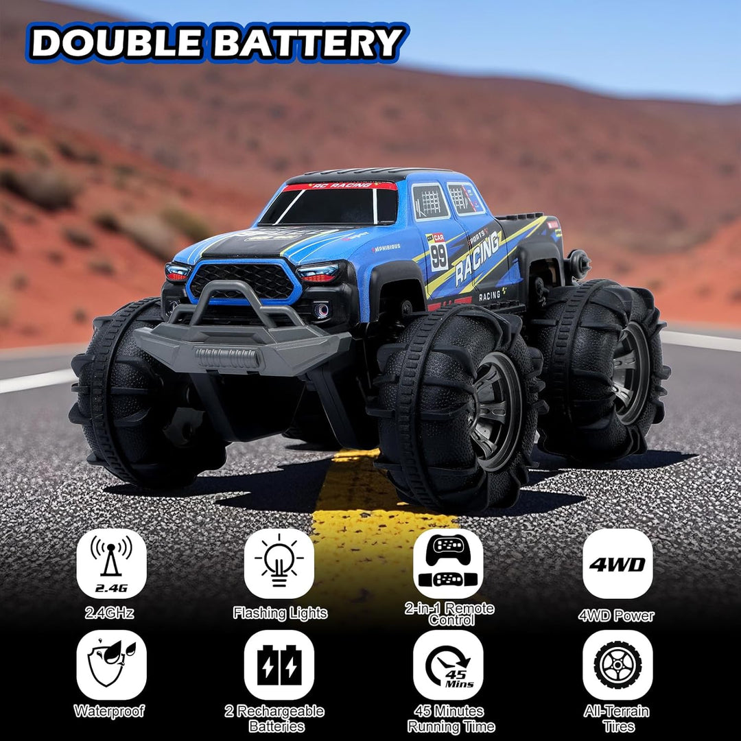 QXHOL - Camión monstruo impermeable RC con gesto, vehículo de contr...