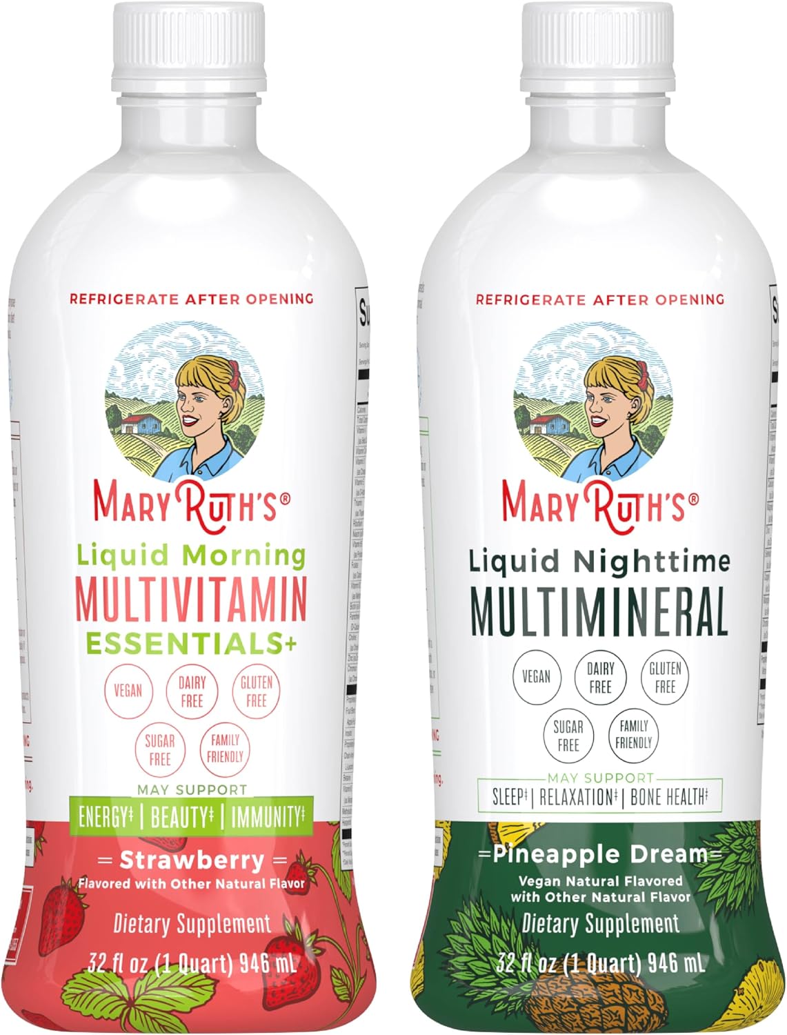 MARYRUTH'S Multivitamínico líquido matutino (fresa) y multimine...