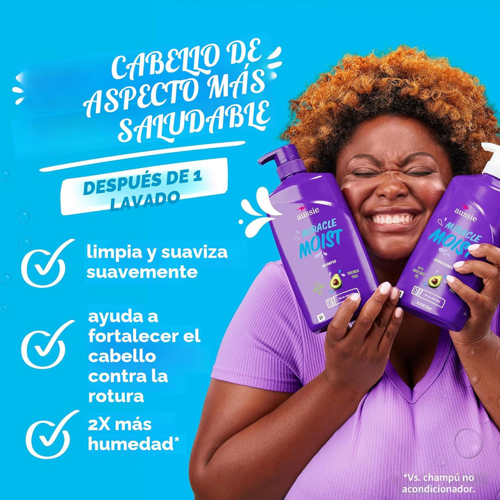 Aussie Miracle Moist Shampoo y acondicionador con acondicionador pr...