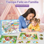 Rompecabezas para niños de 4 a 6 años, 4 paquetes de rompecabezas de madera para niños pequeños de 2 a 4 años, tableros educativos de rompecabezas de princesa, unicornio, sirena y hada para preescolar