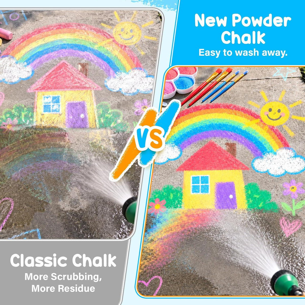Juego de pintura de tiza para niños, 7 colores, tiza lavable para jugar al