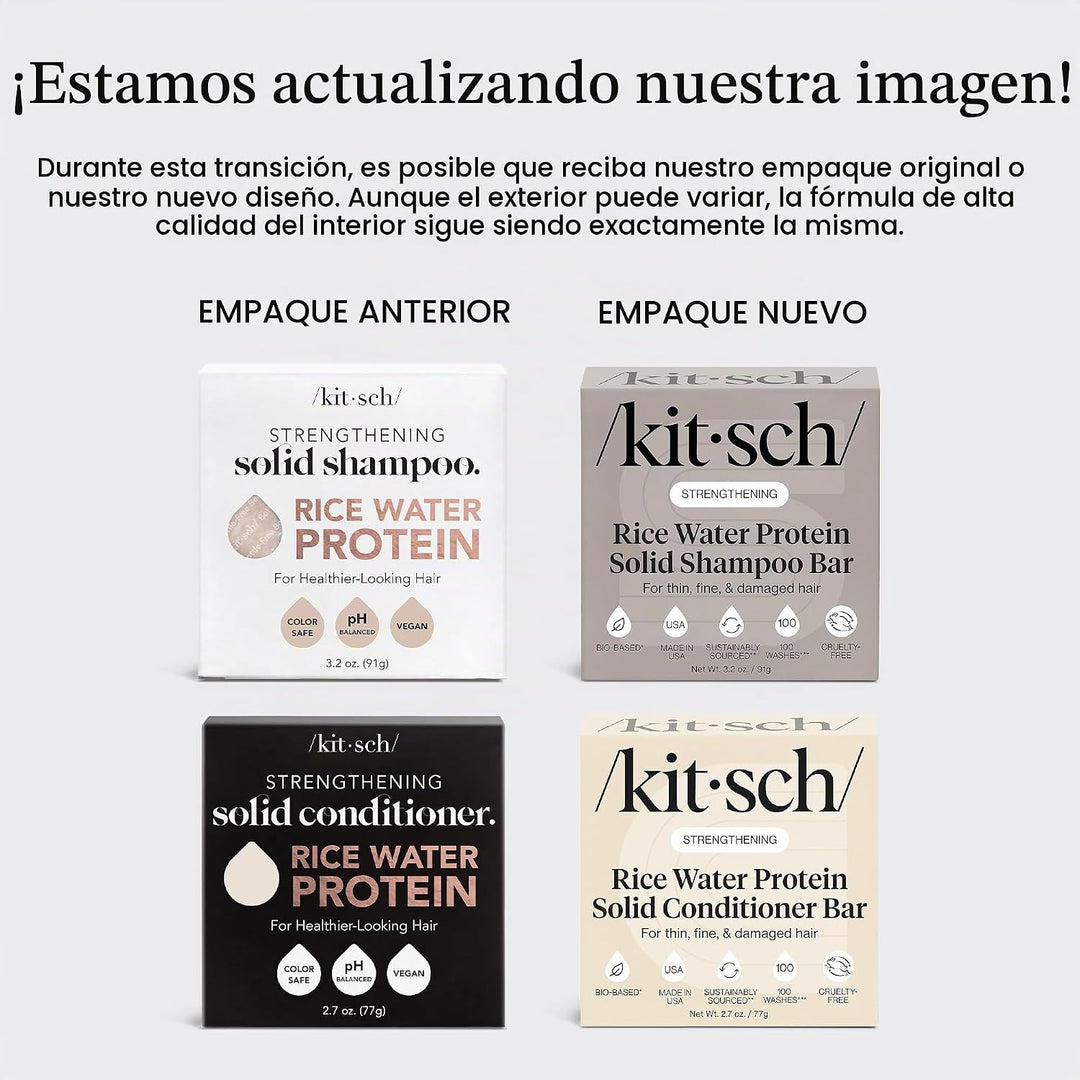 Kitsch Champú y acondicionador sólido de agua de arroz para el crec...