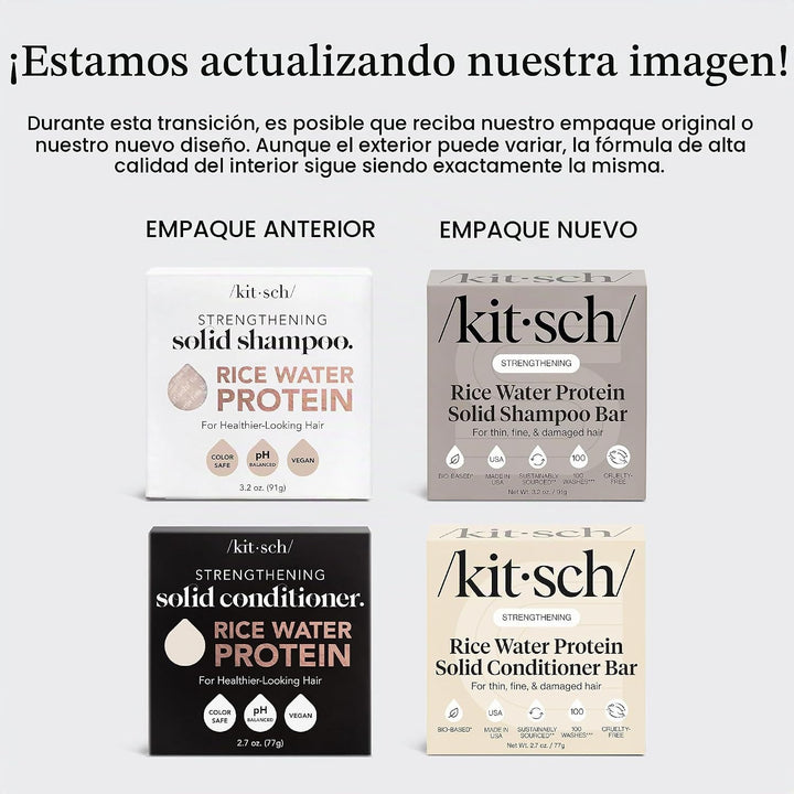 Kitsch Champú y acondicionador sólido de agua de arroz para el crec...