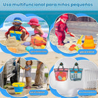 Juguetes de arena de playa para niños con 2 cubos de arena plegables de
