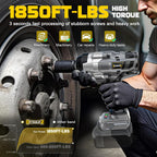 DIYtoolifz Llave de impacto inalámbrica de 3/4 "compatible con batería Dewalt de 20 V: 1850FT-LBS(2500N.m) Destornillador de impacto de alto par, parada automática de marcha atrás, impacto resistente de 4 velocidades para automóvil/camión/cortacésped