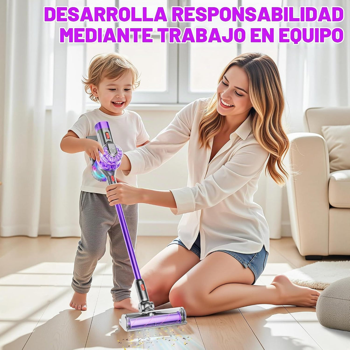 Aspiradora de juguete 4 en 1 para niños para juegos de simulación
