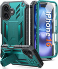 FNTCASE - Funda para iPhone 16 con protector de pantalla integrado y