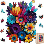 Rompecabezas de madera Leodozzio 500 piezas, rompecabezas de flores de otoño hechos a mano para adultos, rompecabezas de madera de forma única, juego familiar de regalo de cumpleaños, 13.8x18.4