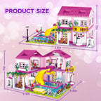 Conjunto de construcción Pink Girls Summer Villa Friends compatible con Friends Construction educativo para niños 8-12 años en adelante 1018 piezas