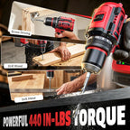 Kit combinado de taladro inalámbrico y destornillador de impacto compatible con Milwaukee 18V