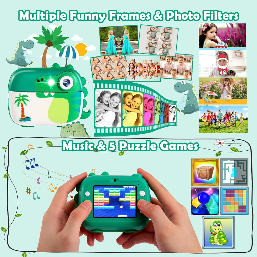 Cámara de impresión instantánea para niños, juguetes de cámara digi...