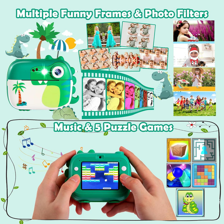 Cámara de impresión instantánea para niños, juguetes de cámara digi...