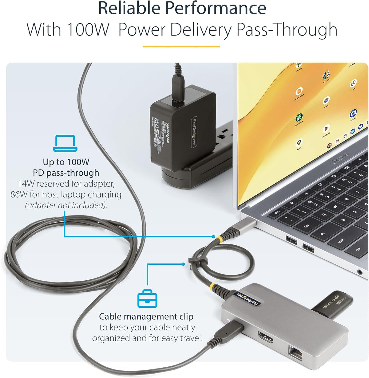 StarTech.com, 103B-USBC-MULTIPORT, hub USB 3.2, adaptador 5V/0.9A