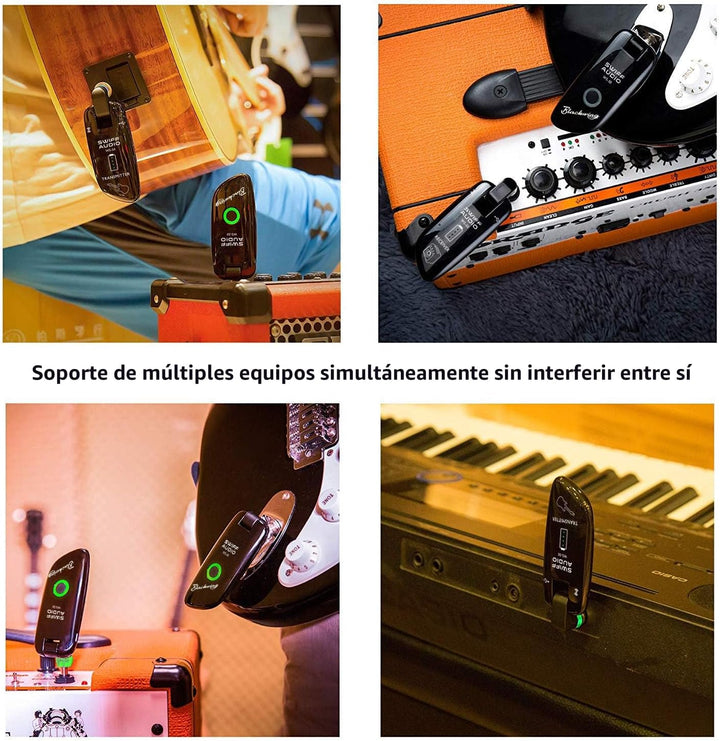 Sistema de Guitarra Inalámbrica SWIFF Recargable Transmisor Recepto...