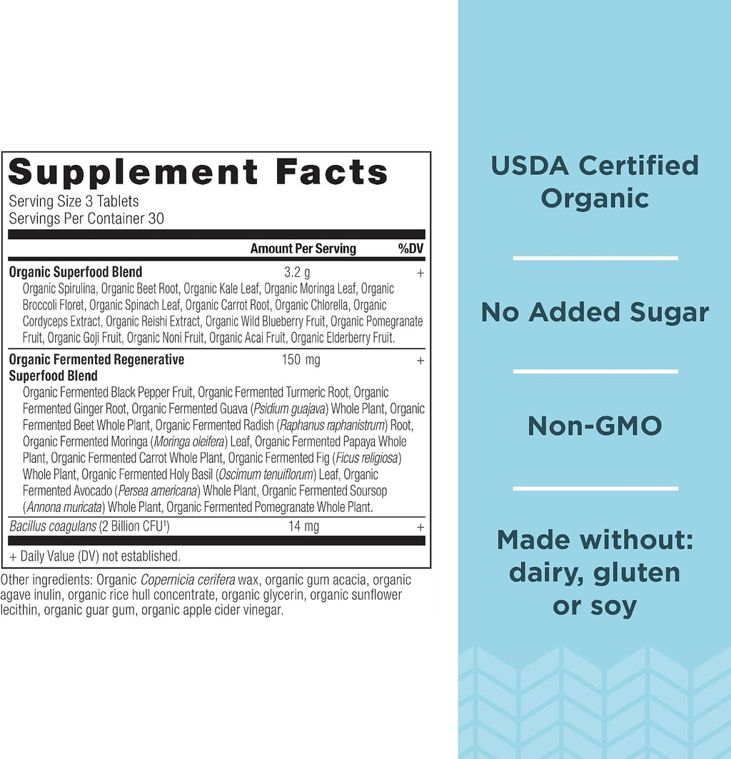 Ancient Nutrition Cápsulas orgánicas Super Greens, probióticos, espirulina, Marrón Genjibre