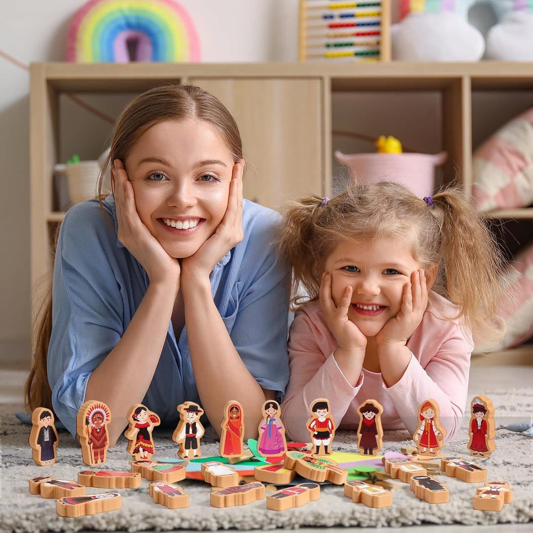 Blosssound - 36 figuras de madera para personas preescolares | Jueg...