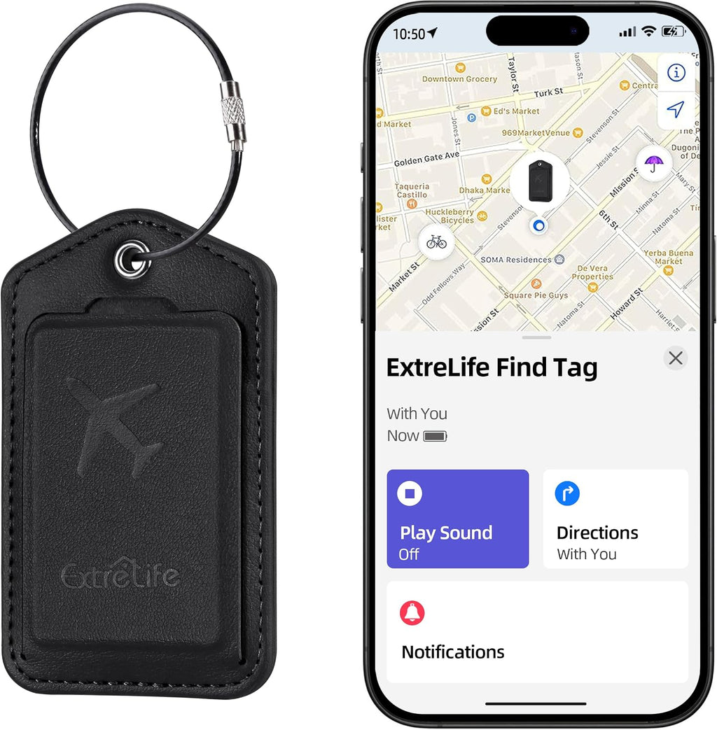 Etiquetas de equipaje, funciona con Apple Find My, etiqueta de maleta de