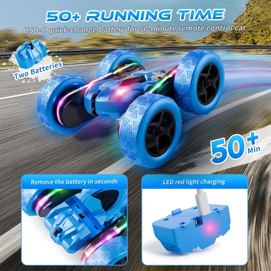 Zalneo Auto de Acrobacias con Control Remoto 4WD 360° Flip RC de Do...