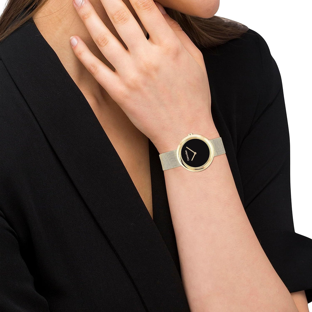 Calvin Klein Reloj para mujer con bisel retorcido - Reloj de cuarzo de 34mm 2H - Pulsera de acero inoxidable - Resistencia al agua de 30 metros - Estilo minimalista – Moda premium - Regalo para ella