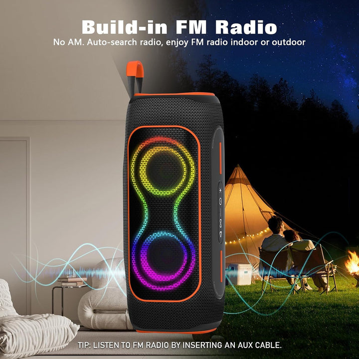 Musibaby Altavoz Bluetooth de 80 W, altavoz inalámbrico portátil co...