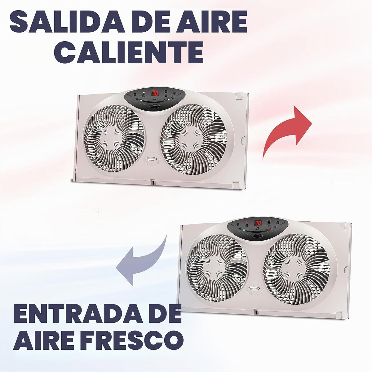 Bionaire Ventilador de Ventana con Aspas de Flujo de Aire Reversibl...