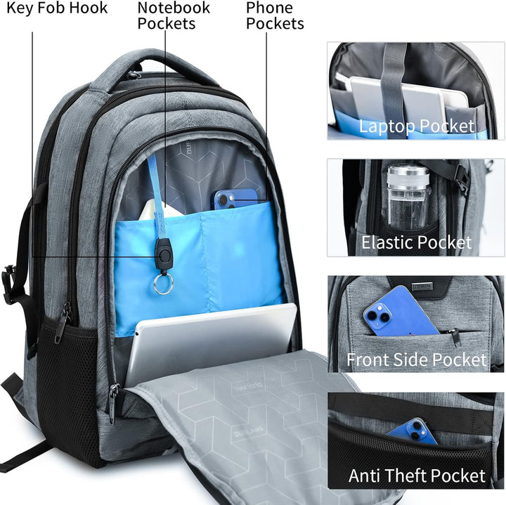 DUSLANG Mochila de viaje para computadora portátil de trabajo con p...