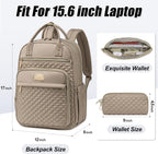 Mochila para laptop Tealari para mujeres, Caqui