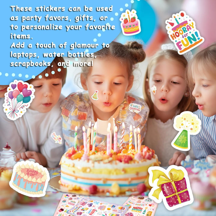 300 calcomanías de feliz cumpleaños calcomanías de