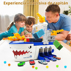 Fistone Juguete de barco de carga con grúa para niños de 3, 4, 5, 6 años