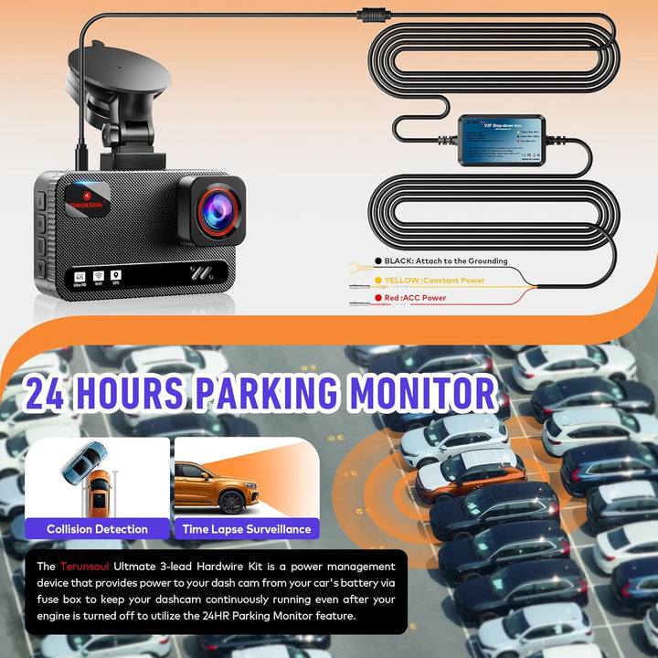 TERUNSOUl Dash Cam Acc Kit de cableado de varios tamaños