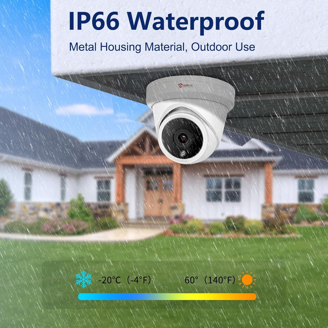 Anpviz Cámara IP PoE de 5 MP para exteriores, cámara de seguridad d...