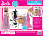 Tara Toys Barbie Sé una verdadera diseñadora de modas Set clásico de kit de ropa de muñeca DIY para niñas con tela, cintas, pegatinas y libro de bocetos Juguetes de moda creativa para niñas de 6 años