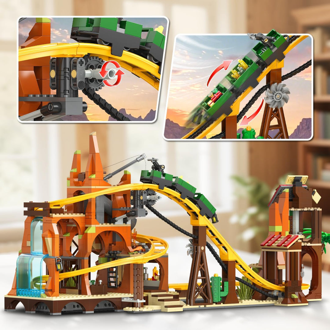 Juego de construcción de montaña rusa occidental juguete