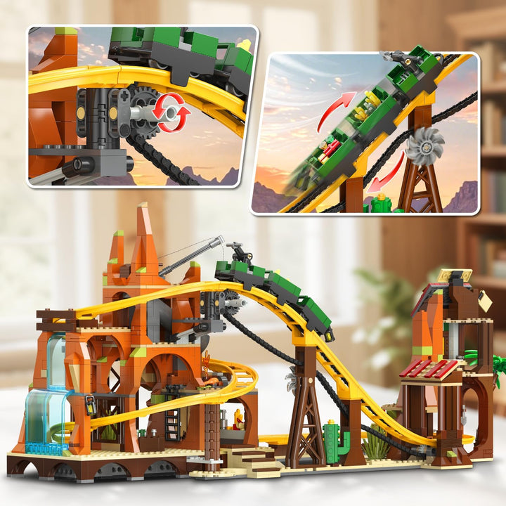 Juego de construcción de montaña rusa occidental juguete