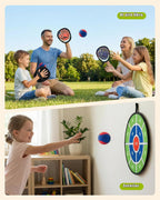 Juego de pelota para lanzar y atrapar, guante de béisbol 2 en 1 para niños pequeños y tablero objetivo, juguete pegajoso para atrapar juguetes al aire libre, juegos al aire libre, patio trasero, playa