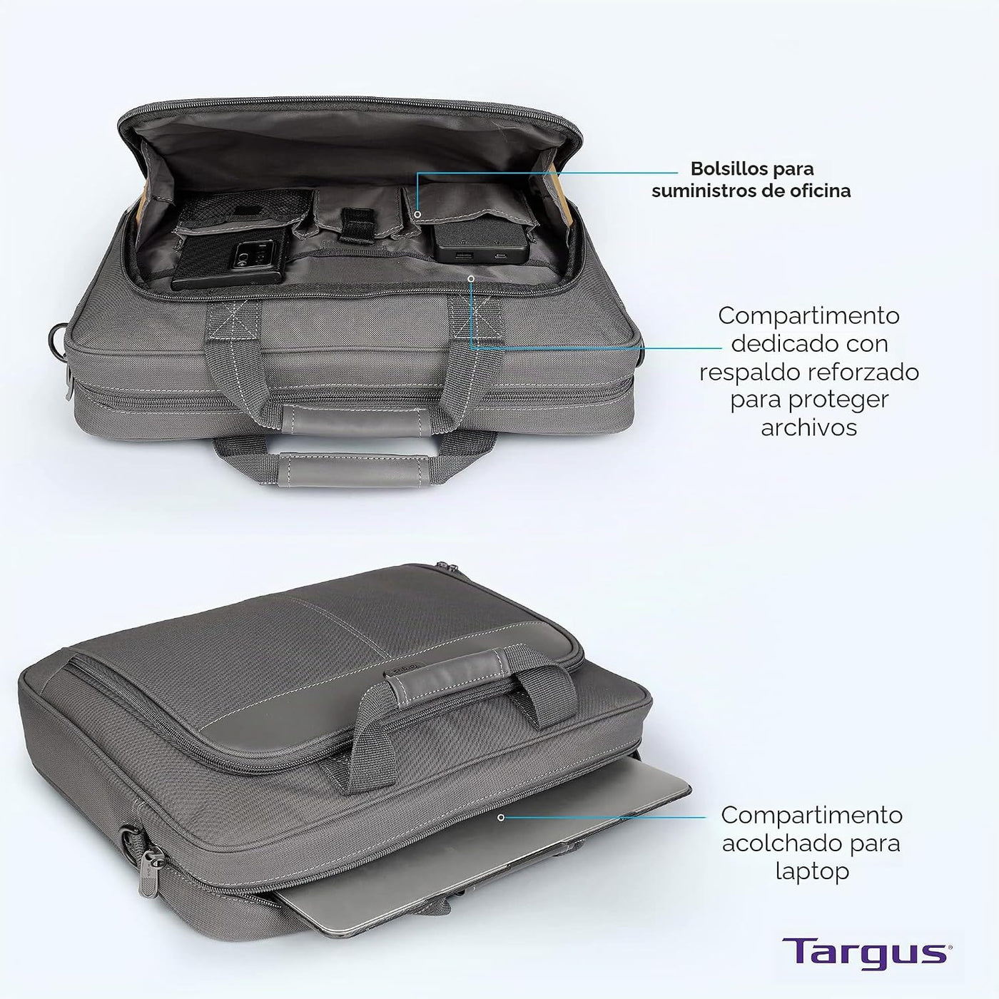 Targus Bolsa clásica delgada para laptop de 15 a 16 pulgadas, color...