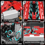 Mould King Kit de modelo de motor V12 que funciona – Juego de bloques de construcción de mini motores motorizados con batería y cambio de marchas, juguete STEM de construcción de automóviles para adultos, kit de ingeniería mecánica de bricolaje (más de