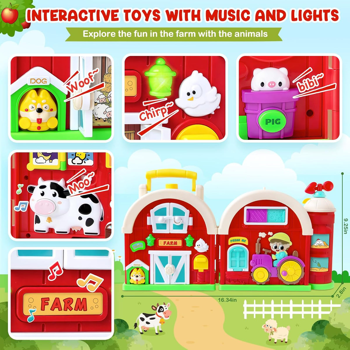 Montessori Busy Board Toys para 1 Year Old, Motor Skills Developmental Toys
