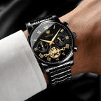 Relojes de negocios de cuarzo de acero inoxidable de cara grande de