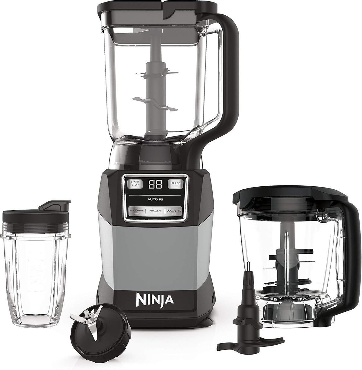 Ninja Sistema de cocina compacto, Auto-iQ, 1200W, jarra de 72 onzas, gris