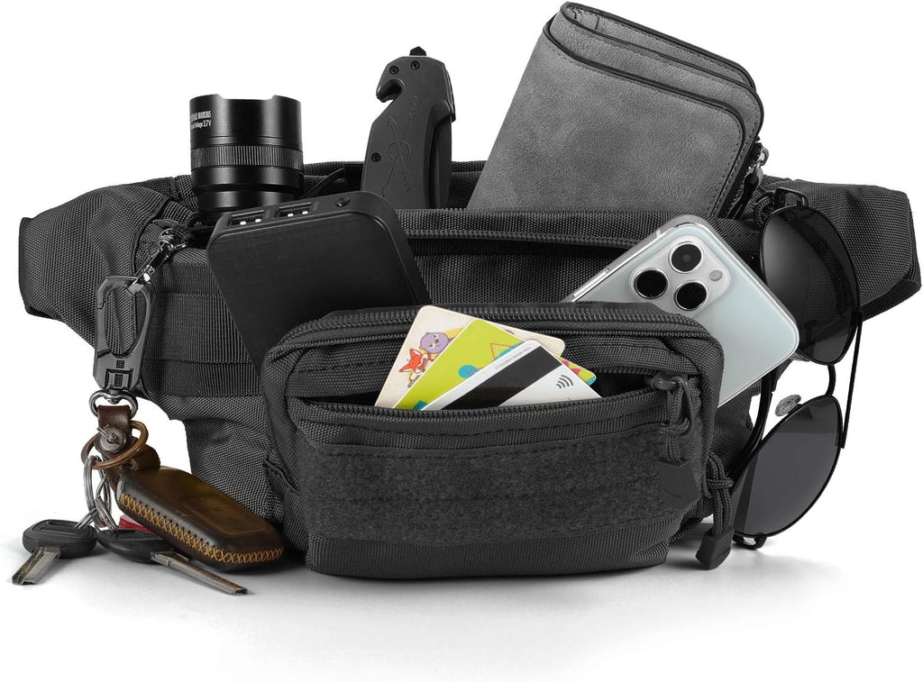 SOWHUP Riñonera Táctica, Bolsa de Cintura Militar con Parche de EE.UU., Bolsa de Cinturón de Utilidad para Cadera para Pesca al Aire Libre y Senderismo