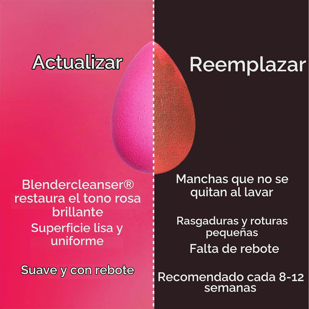 Beautyblender Esponja de maquillaje rosa original | Espuma de mezcla súper suave para bases, polvos y cremas | Reutilizable y lavable, vegano y libre de crueldad, acabado sin rayas